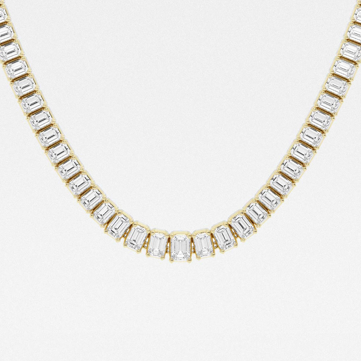 Additional Image 1 for  24 ctw Emerald Lab Grown Diamond Graduated Tennis Necklace
